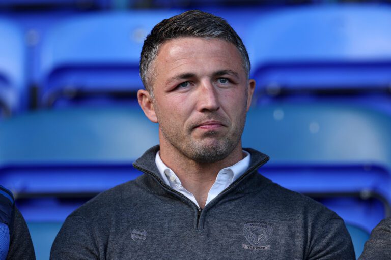 Picture by Paul Currie/SWpix.com - 28/09/2024 - Rugby League - Betfred Super League Eliminators - Warrington Wolves v St Helens - Halliwell Jones Stadium, Warrington, England - Warrington Wolves head coach Sam Burgess