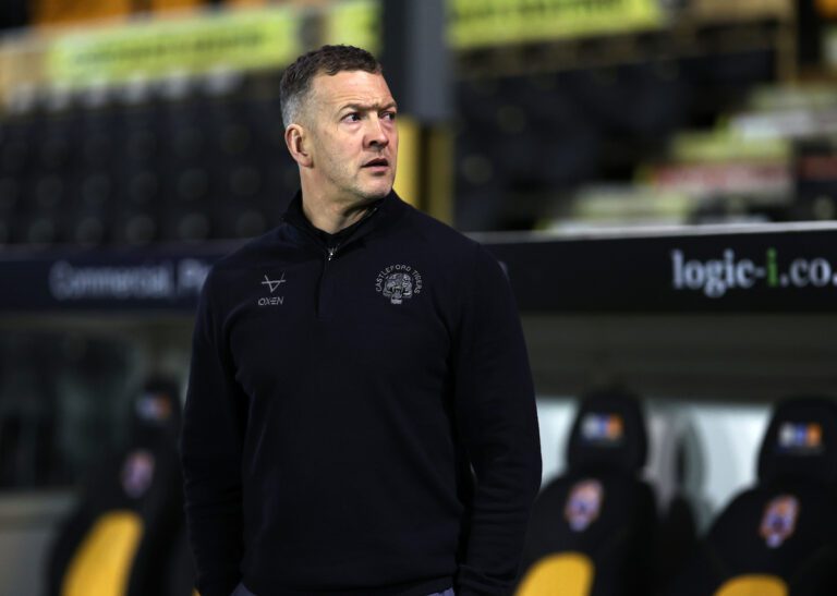 Picture by John Clifton/SWpix.com - 22/02/2025 - Rugby League - Betfred Super League Round 2 - Castleford Tigers v St Helens - the Mend A Hose Jungle, Castleford, England - Castleford Tigers' head coach Danny McGuire before kick off