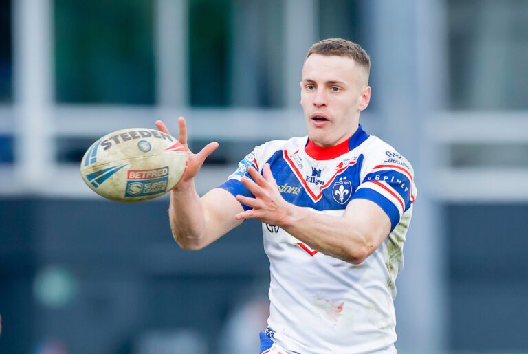 Picture by Allan McKenzie/SWpix.com - 01/03/2025 - Rugby League - Betfred Super League Round 3 - Wakefield Trinity v St Helens - The DIY Kitchens Stadium, Wakefield, England - Jake Trueman.