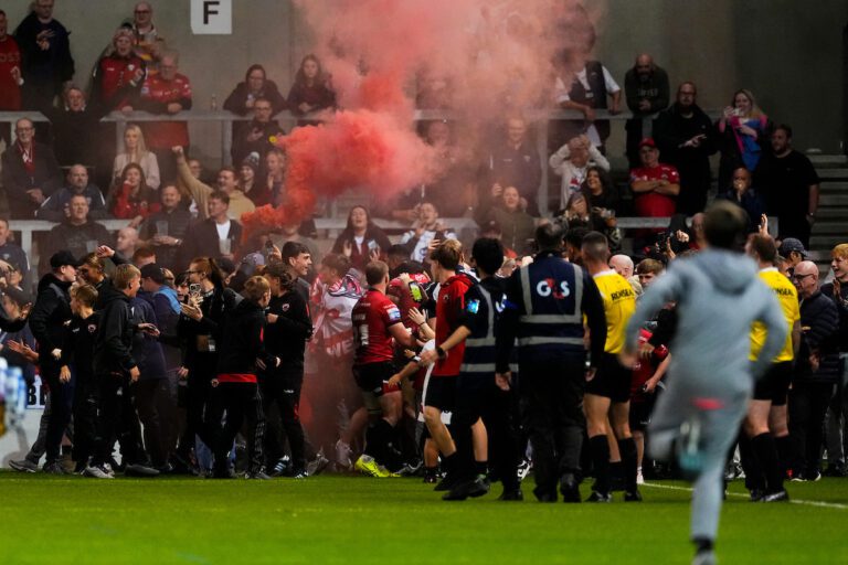 Salford storm the field as season from hell winds down